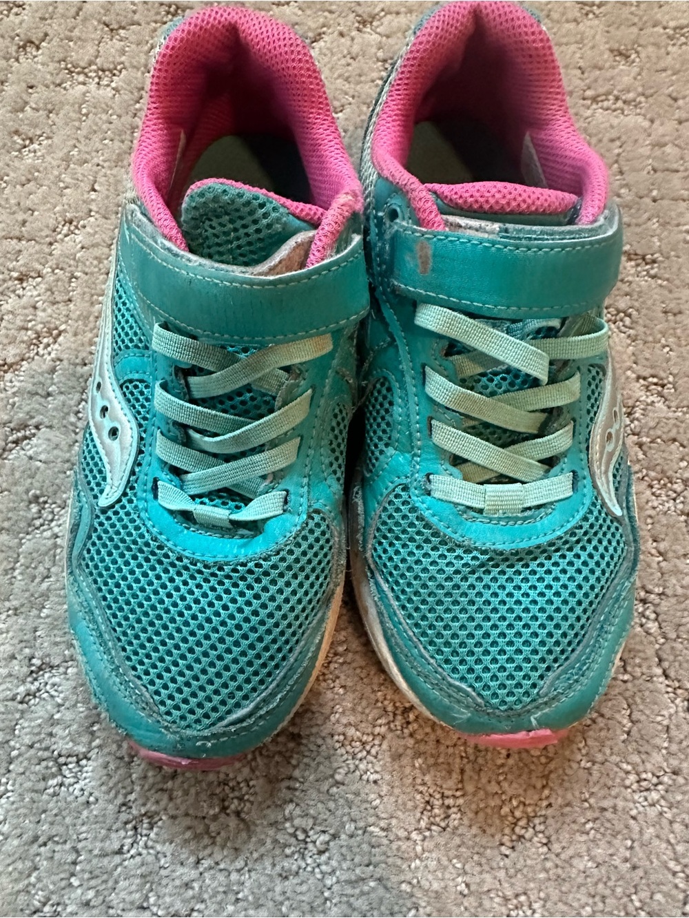 Saucony Teal and Pink Kids Sneakers